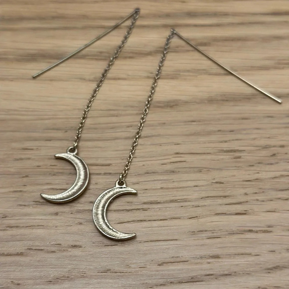 Gold Moon Drop Earrings 🌙​ - Picture 3 of 3